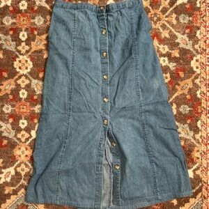 Button Up Denim Skirt